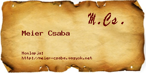 Meier Csaba névjegykártya